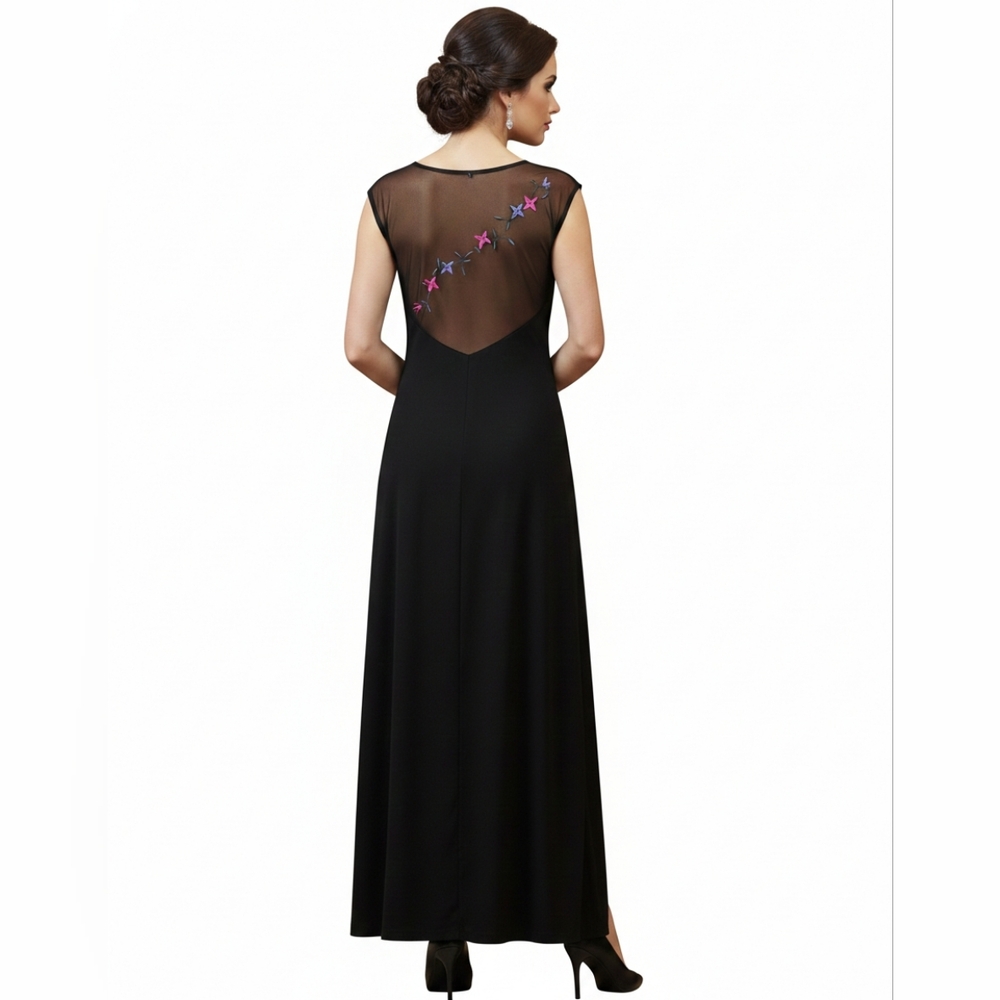 Byer Too Elegant Evening Black Dress California Y2K Princess Sheer Gown in size